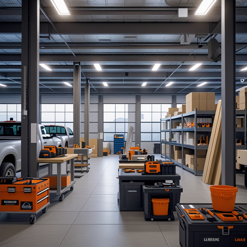 Modern home improvement company office and workspace