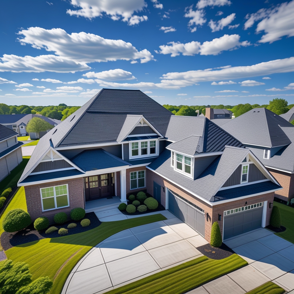 Beautiful completed residential roof replacement with architectural shingles